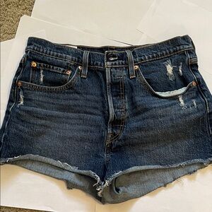 Levi High Rise Denim Shorts